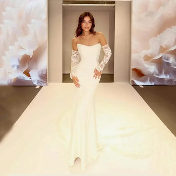 Modern Wedding Dresses Women Lace Sweetheart Mermaid Bridal Dress Robes De Mariée Long Train Wedding Gown Customized