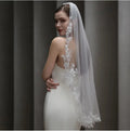 White Bridal Veil Leaf Lace Wedding Veils For - styling detail
