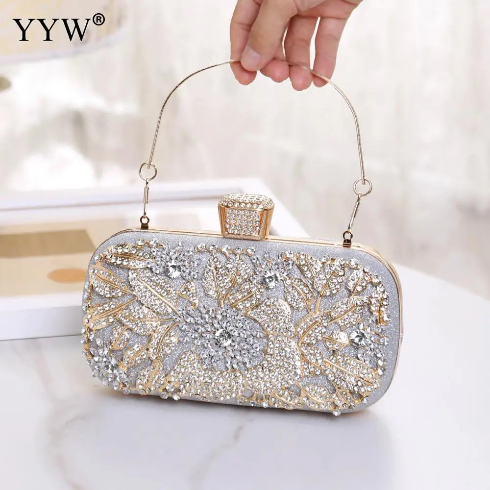 Womens Sparkly Rhinestone Sequin Glitter Bag Evening Clutch Luxury Handbag Elegant Shoulder Bags Purse For Wedding Party Prom