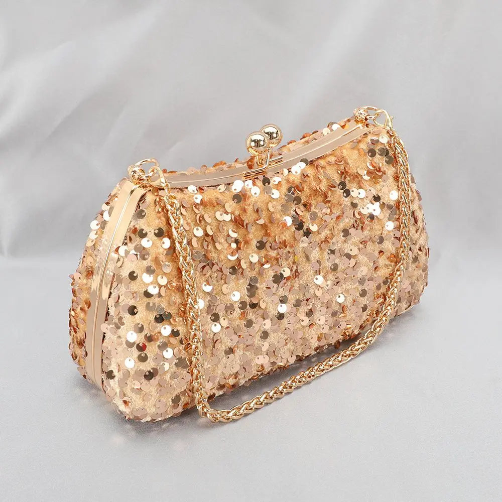 Fashion Gold Diamond Evening Bags Luxury Handbag Elegent Chain Women Shoulder Crossbody Bag Wedding Party Clutch Bags Pouch