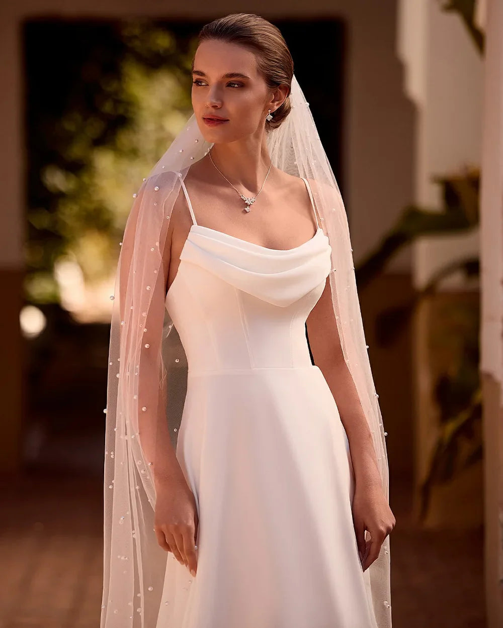 Modern Wedding Dresses Simple Pleated A-Line Bridal Gown Elegant High Slit Formal Wedding Gown Brides Dress Customized