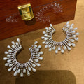 High Quality Zircon Bridal Earrings Big Pearl Zirconia - detail view
