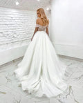 Exquisite Romantic Wedding Dresses Luxurious Beading Simple Off Shoulder Long Sleeves Sexy Backless Mopping - Image 3