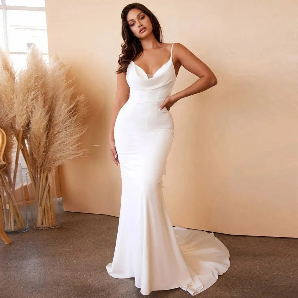 Sexy Spaghetti Strap Wedding Dresses Sleeveless Bridal Gown Bowknot Wedding Party Dress Bride Dress Vestidos De Novia Customized