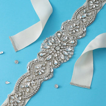 Crystal Rhinestones Wedding Belt Luxury Silver Color Bridal Belts Sash Ribbon For Women Party Evening Dress Brides Jewelry