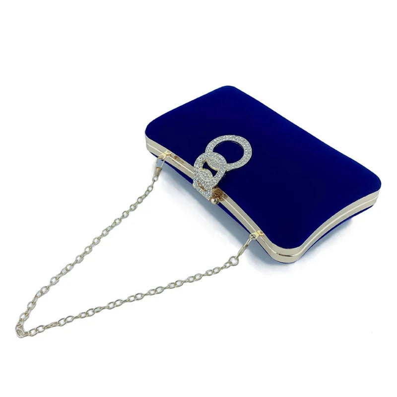 New Arrivals Side Bag For Women Luxury Crystal Hasp Square Sharp Clutch Corduroy Wedding Evening Party Small Cases Blue Red