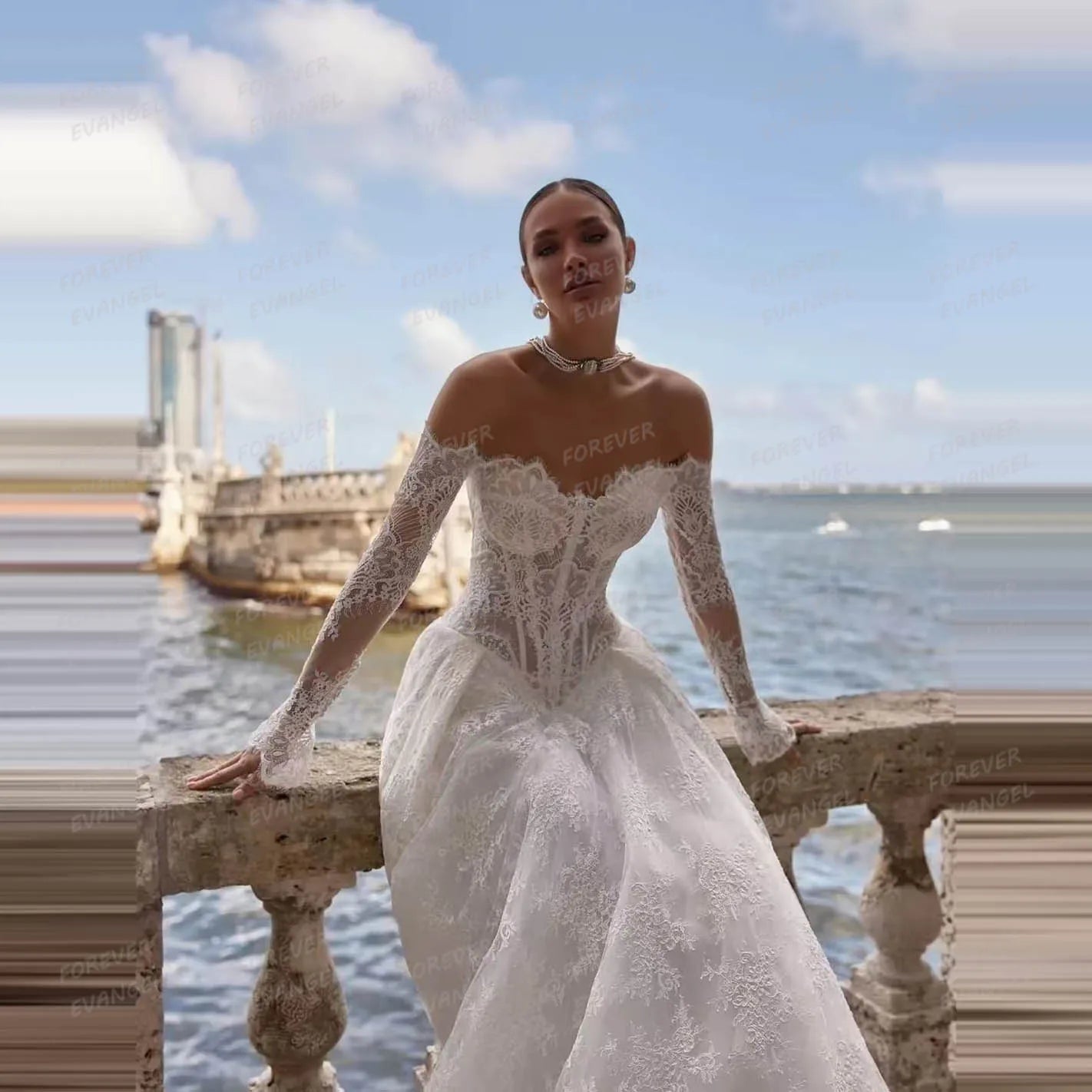 Exquisite Lace Wedding Dresses Woman's Appliques Off Shoulder Bride Gowns Tulle Backless Fluffy Customized Vestidos De Novia