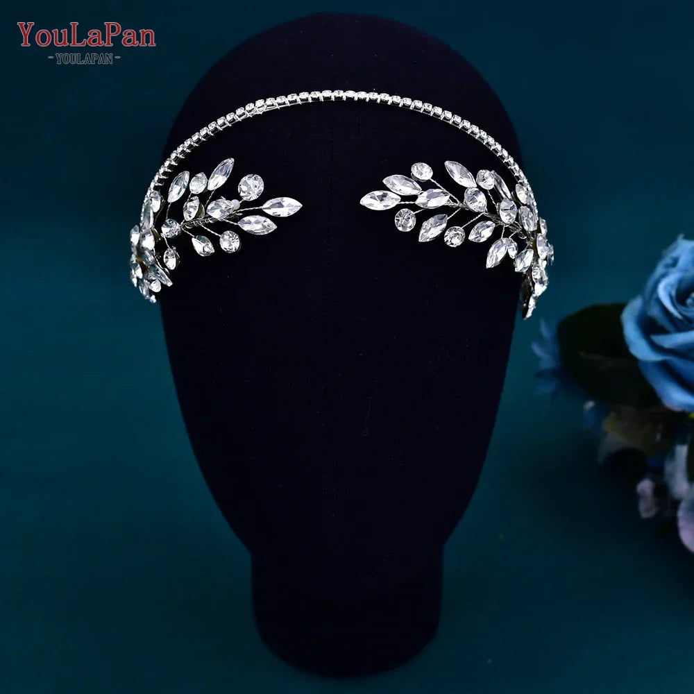 YouLaPan Woman Headdress for Party Wedding Hair Accessories Rhinestone Bridal Headband Head Hoop Girl Bride Headpiece HP531