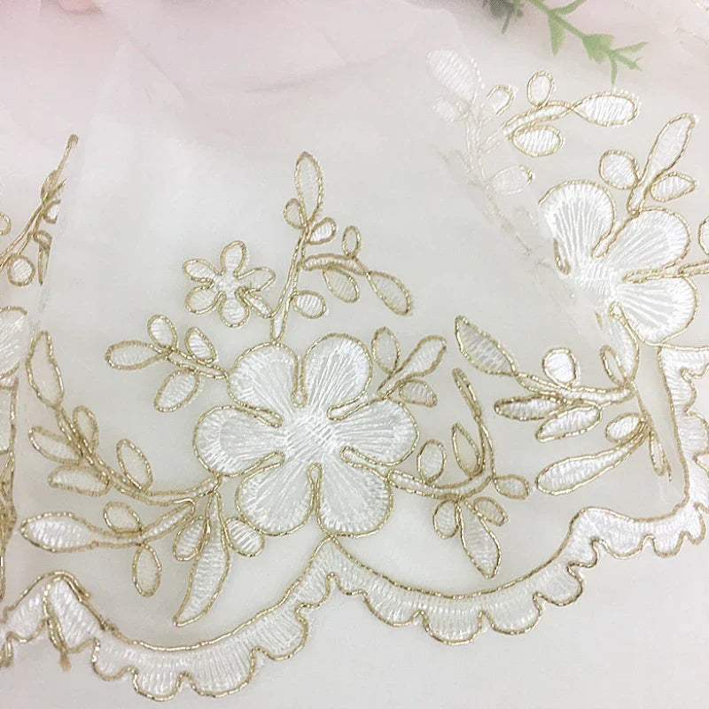 Organza Fabric Embroidery Lace Wedding Veil Accessories Wholesale Cloth for Sewing Diy Material Multi Color Selection