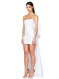 Mini bow strapless bowknot sleeveless slim backless pleated elegant celebrity party dress side view