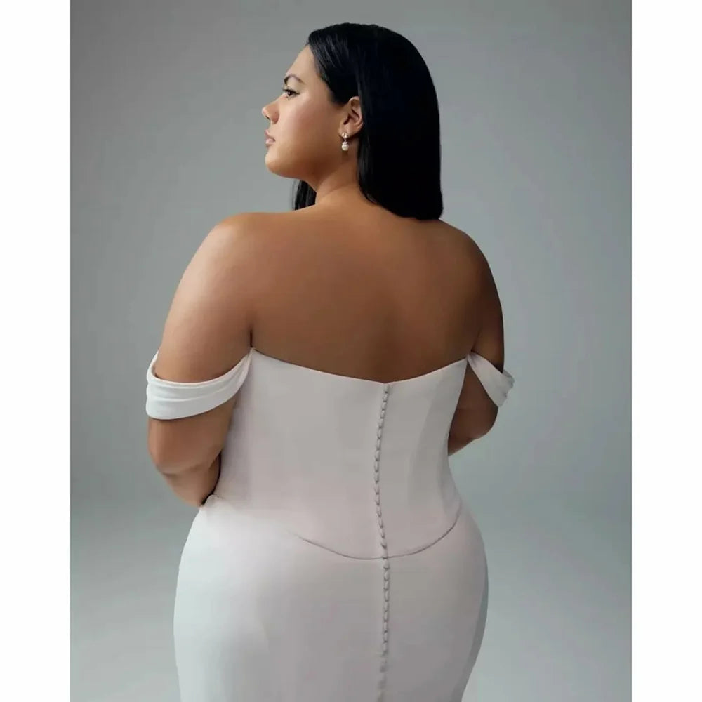Mermaid Wedding Dresses Plus Size Off Shoulder Open Back Bridal Dress Vestidos De Novia Wedding Gowns Customized