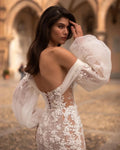 Mermaid Lace Wedding Dresses Long Sleeves Bridal Gowns Beaded Sweetheart Neckline Neck Plus Size Sweep Train - Image 5