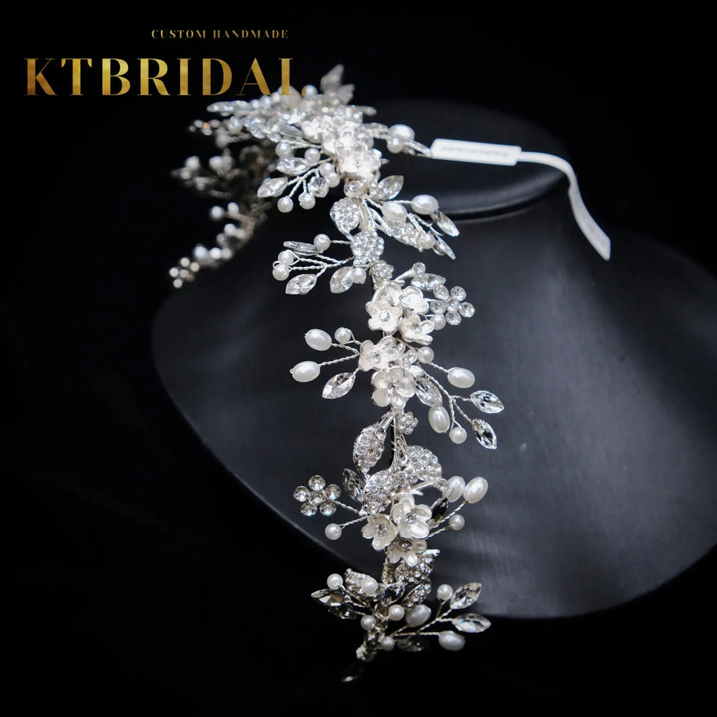 Ne Handmade Bridal Headpieces Crystal Leavesl Fashion Jewelry Women Gift Wedding Accessiories