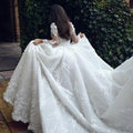 Shining Brautkleid Organza With 30d Chiffon Princess Ball Gown O-neck Full Sleeve Elegant Bride Dresses Robes - Image 3