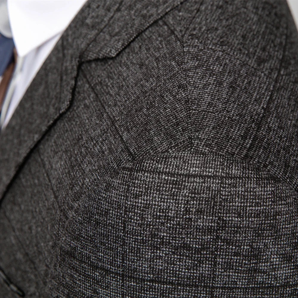 Blazers Jacket Pants Vest / Fashion New Men's Casual Boutique Business British Plaid Striped Suit Coat Trousers Waistcoat