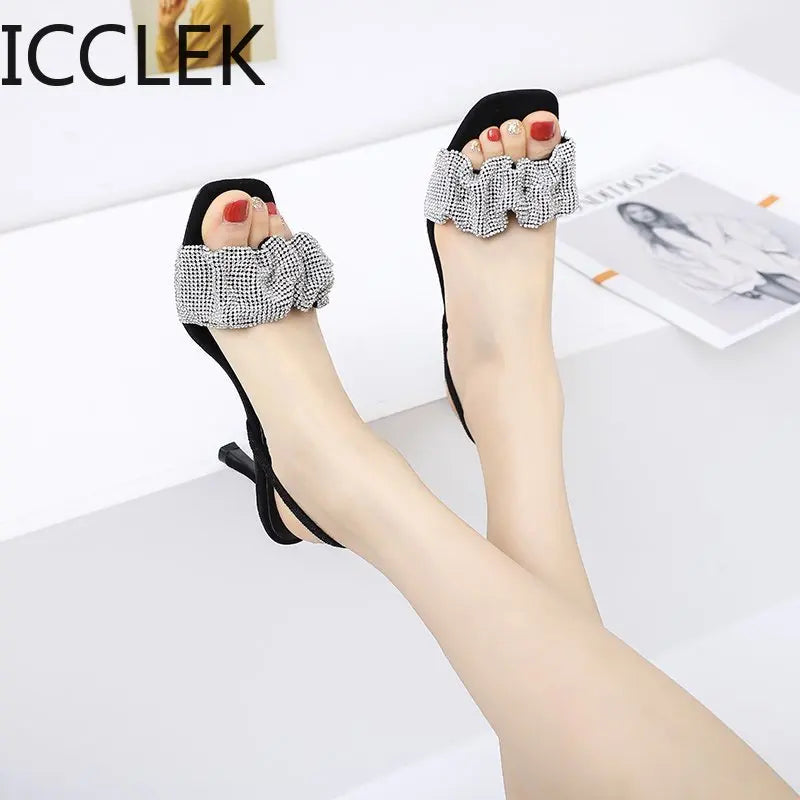 High heels elegant open toe thin party pumps nightclub dress sandals women detail