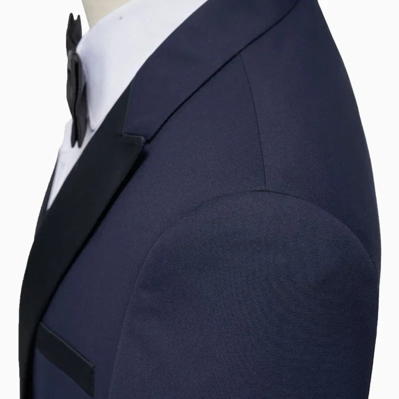 Men Suit Wedding 3 Pieces Set Elegant Blazers Shawl Collar Luxury Jacket Pants Vest Formal CoatSkinny Dress