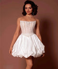 Elegant short wedding dress - front