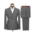 Slim fit 2 piece metal clasp men suit new design prom wedding back view