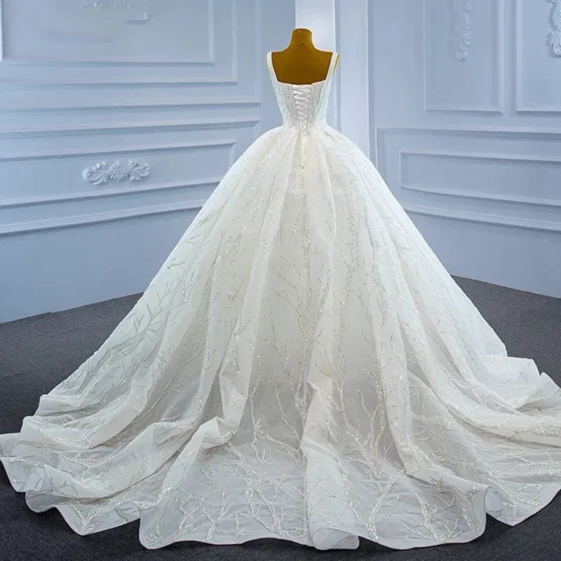 Customzied Luxury Sweetheart Wedding Dress Women's Lace Printed Bridal Gowns Floor length Ball Gown vestidos de novia