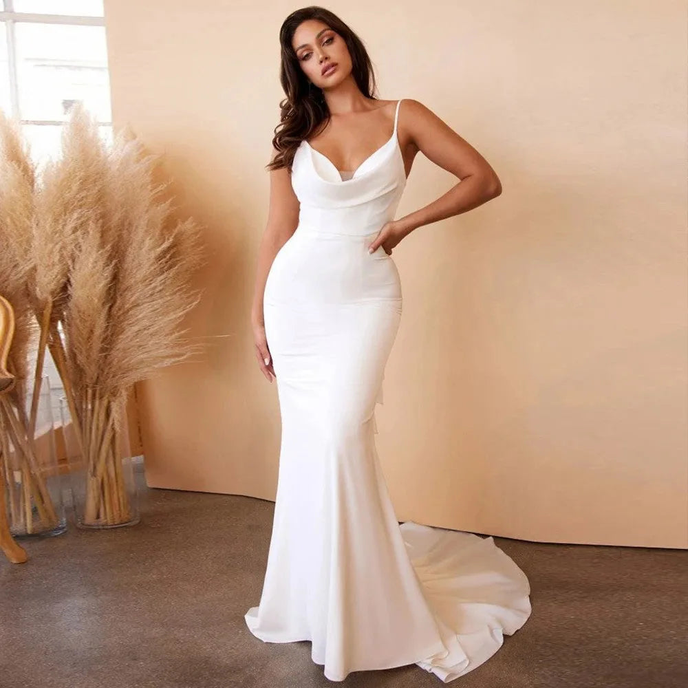Sexy Spaghetti Strap Wedding Dresses Sleeveless Bridal Gown Bowknot Wedding Party Dress Bride Dress Vestidos De Novia Customized