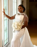 Sheer O-neck bridal - back view