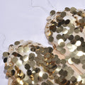 Mesh gold sequins tassel off-shoulder sexy see-through long evening prom night club dress detail