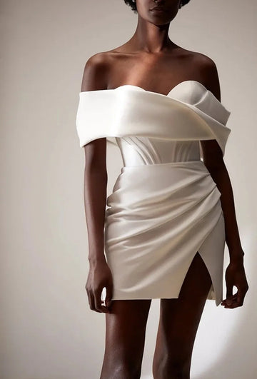 Sexy short wedding - front view