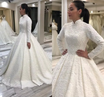 Lace beading muslim dress - front