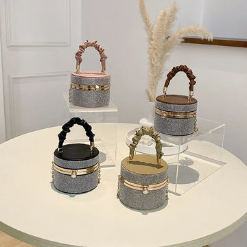 Diamonds Circular Box Evening Clutch Bags Women Luxury Designer Handbags And Purses Ladies Hand Bag Chain Crossbody Bag
