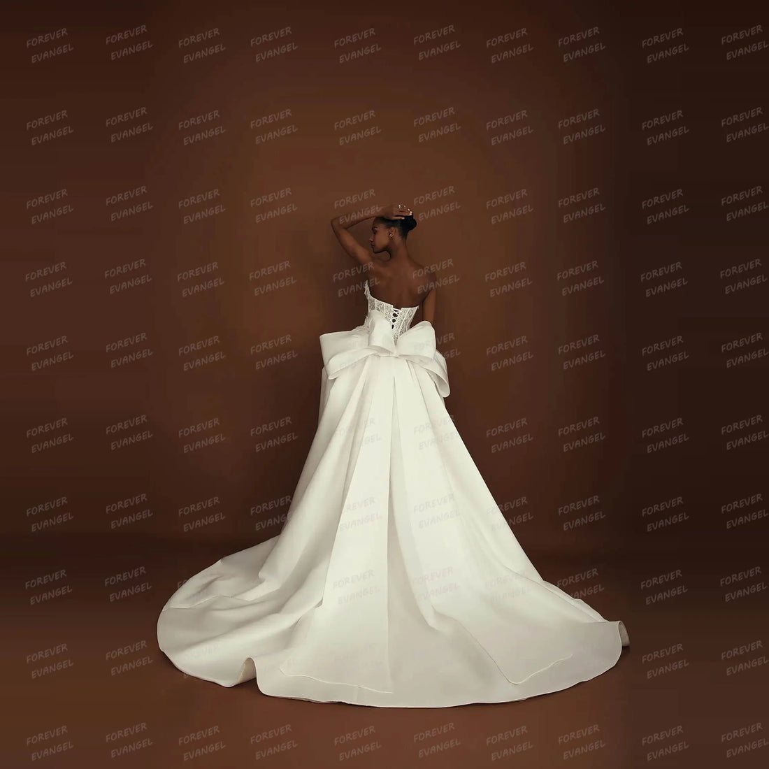 Simple Satin Wedding Dresses A Line Woman's Appliques Boat Neck Formal Backless Bride Gowns Customized Vestidos De Novia