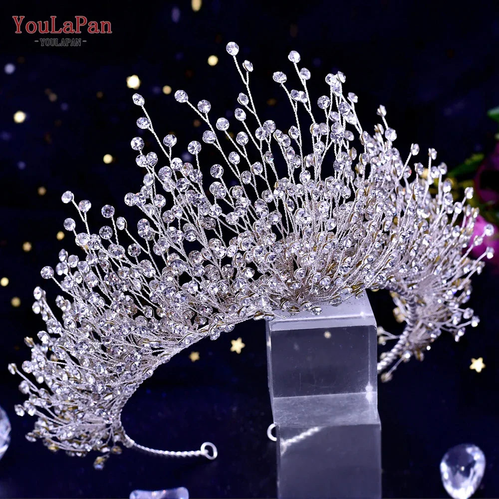 YouLaPan HP193P Wedding Headwear Necklace Earrings Jewelry Set Bride Headbands Rhinestone Headpiece Bridal Tiaras and Crowns
