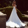 Sweetheart neck mermaid wedding dress detachable train graceful simple bridal gown ivory