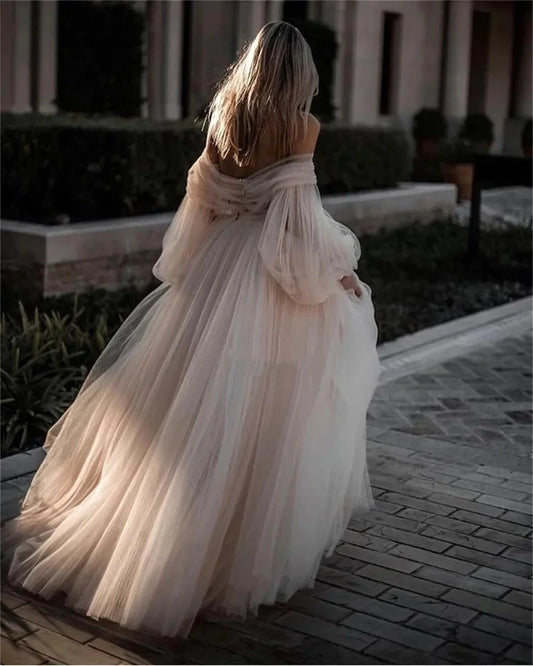 Wedding Dresses Lace Applique Prom Dresses Exquisite Robe Evening Dress Trailing Bridal Gown Formal Party Dresses Customized