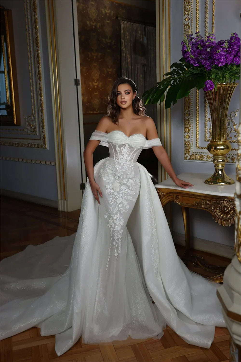 Custom Made off the shoulder Mermaid wedding dresses