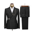 2 piece slim fit metal clasp new design men prom wedding suit side view