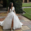 Shining Brautkleid Organza With 30d Chiffon Princess Ball Gown O-neck Full Sleeve Elegant Bride Dresses Robes - Image 1