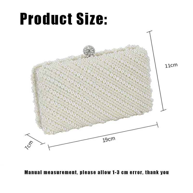YoReAi women's dinner bag pearl small square package party phone handbag fashion clutch pouch casual evening bags shoulderbag
