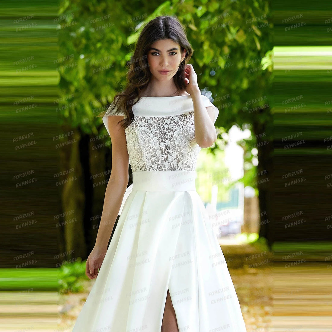 Boho Lace Wedding Dresses A Line Woman's Appliques Lace Satin Sleeveless Bride Gowns Formal Customized Vestidos De Novia