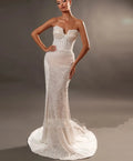 Strapless mermaid wedding dress - front