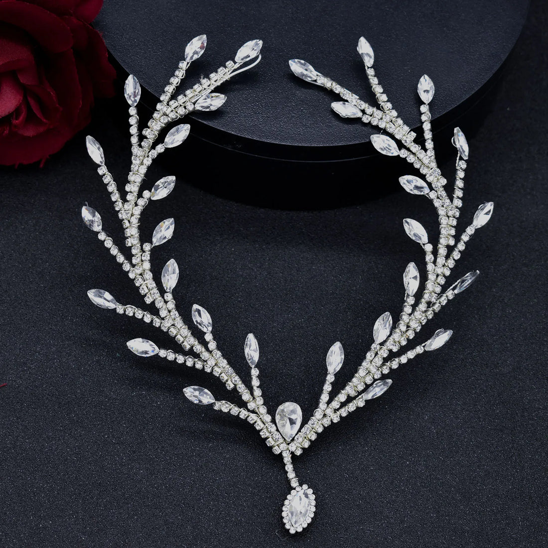 DZ032 Fashion Silver Gold Color Tiara Rhinestone Wedding Headbands Handmade Women Hairband  Bridal Headpiece Pageant Headdresses