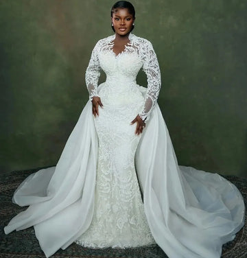 Plus size mermaid wedding dress - front