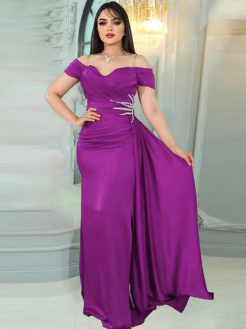 Off Shoulder Sexy Dress Party Evening Elegant Luxury Celebrity Gown African Women Bodycon Mermaid Gown Wedding Prom Clothes