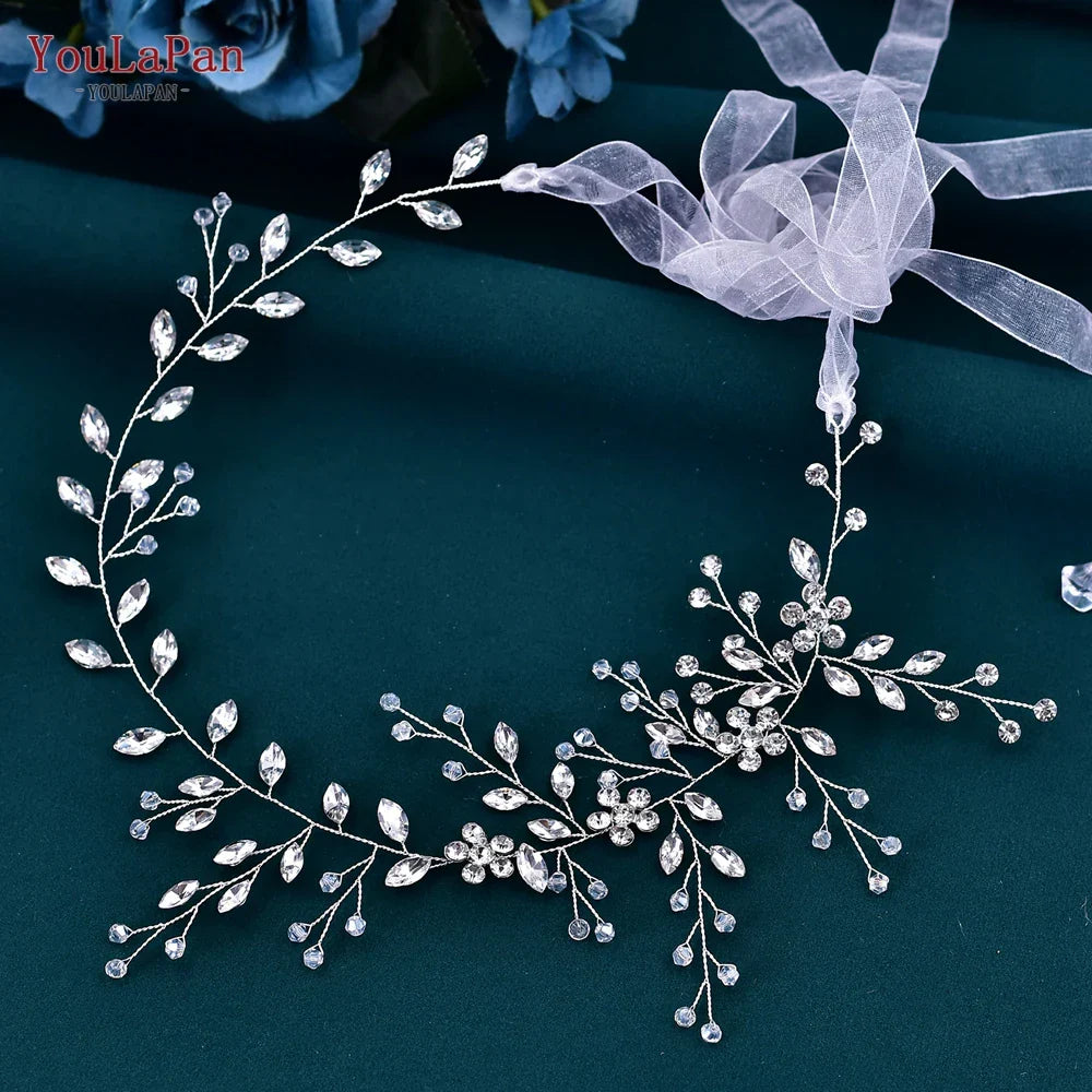 Handmade Wedding Tiara Bridal Headband Rhinestone Woman Headwear for Party Wedding Hair Accessories Headdresses HP65
