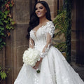Shining Brautkleid Organza With 30d Chiffon Princess Ball Gown O-neck Full Sleeve Elegant Bride Dresses Robes - Image 2