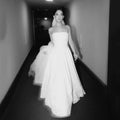 Modern Satin Wedding Dresses Strapless A Line Bridal Gown Simple White Corset Formal Bridal Dress for Bride Customized