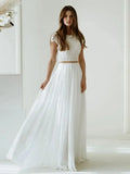 Size chart for boho charming scoop cap sleeves chiffon beach wedding dress