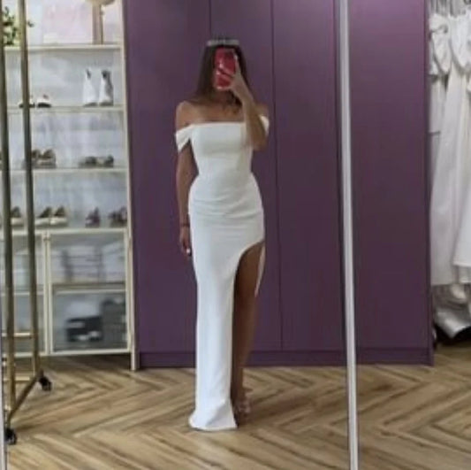 Customize Vestidos de Novia 2025 Simple Wedding Dress Strapless Stunning Mermaid Side Slit Robe De Mar For Women Bridala Gowns