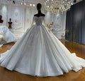 Off-shoulder long sleeve wedding dress – front view – Snowy Bridal