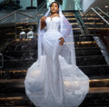 Illusion beaded bridal - back view